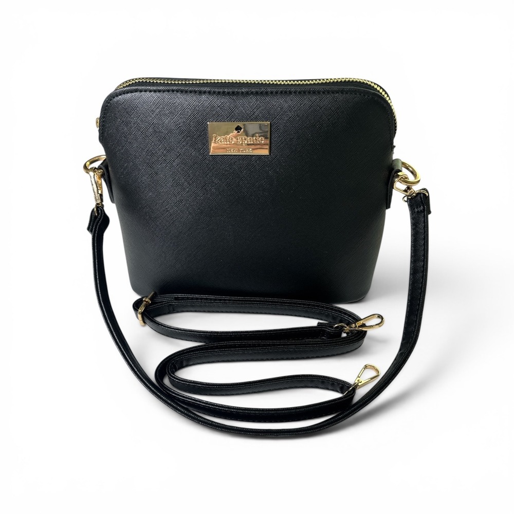 Kate Spade New York Black Saffiano Leather Convertible Crossbody Shoulder Bag - Picture 2 of 8